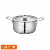 Heavy Weight Hammered Casserole - Platinum